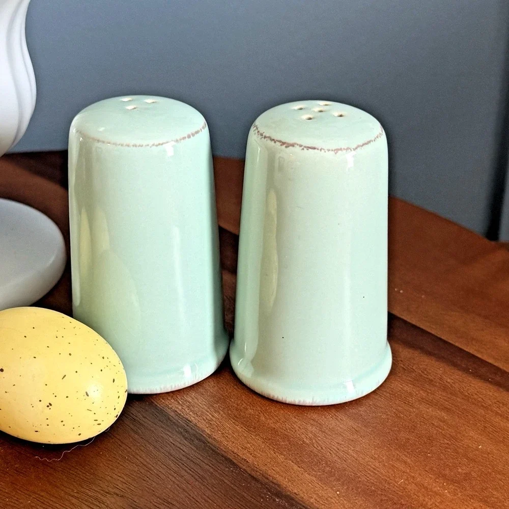 InnoArt Salt Pepper Shakers Teal Celadon Replacement‎ Set Farmhouse